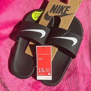 NEW!  Little Boys Nike Kawa Slides! Sz. 13 Black